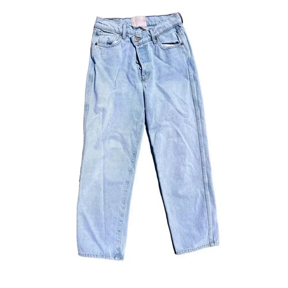 Revice 90s Baby Crossover Asymmetrical Button Fly Light Wash Straight Leg 27 - Picture 3 of 9